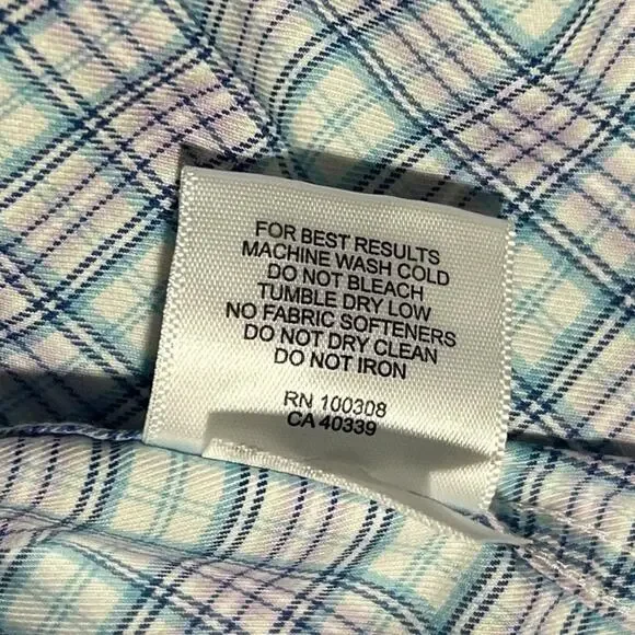 PETER MILLAR Cotton Stripe Button Up Dress Shirt Large Long Sleeve Chest Pocket - Picture 6 of 9